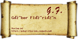 Góber Flórián névjegykártya